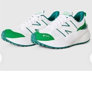 NIB Unisex FIGS New Balance 3447 Green & White Athletic Shoes size 7.0 W/5.5 M